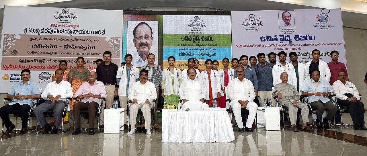 Medical students at a free medical camp