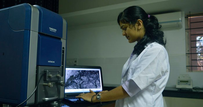 Students in a science laboratory